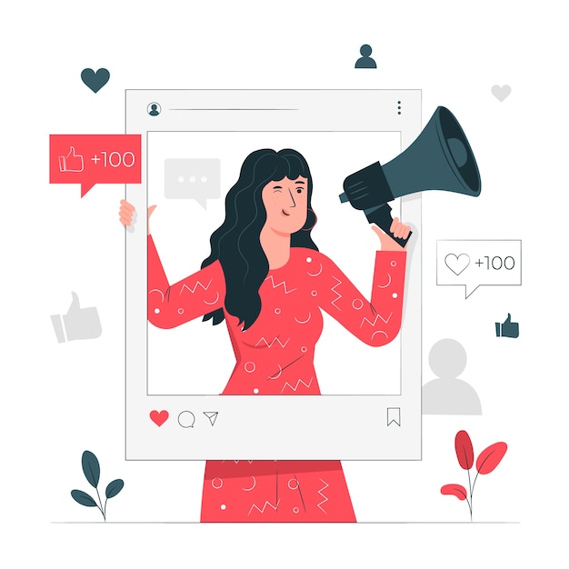 Free vector influencer concept illustration