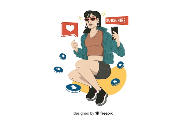 Free vector influencer concept illustration