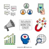 Free vector influencer marketing vectors