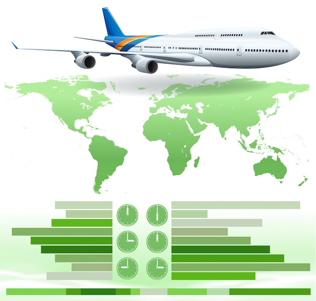 Free vector an infochart showing a plane