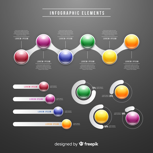 Free vector infografic element collection