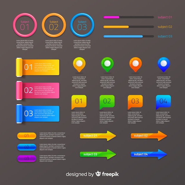 Free vector infografic element collection