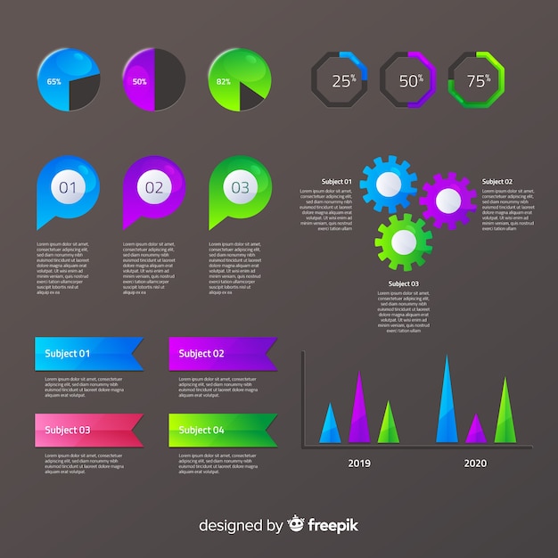 Free vector infografic element collection