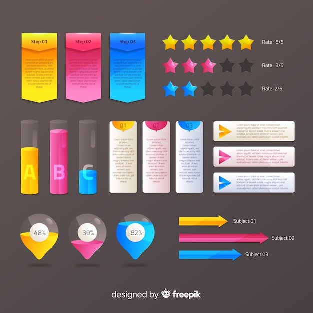 Free vector infografic element collection