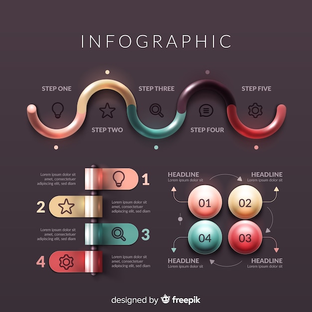 Free vector infografic element collection