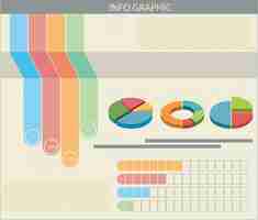 Vettore gratuito un infograph con grafici colorati