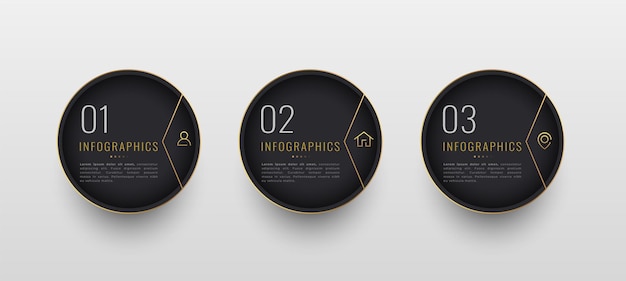 Infographic 3 step chart premium banner for your business vector
