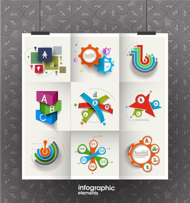 Free Vector infographic abstract vector business template set