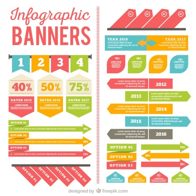 Бесплатное векторное изображение Инфографики баннеры