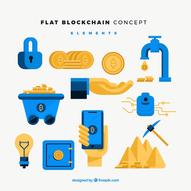 Free Vector infographic blockchain concept