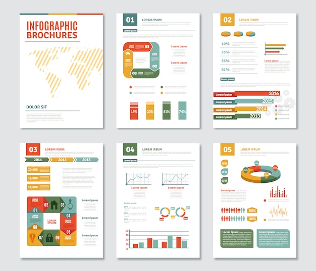 Infographic brochures set