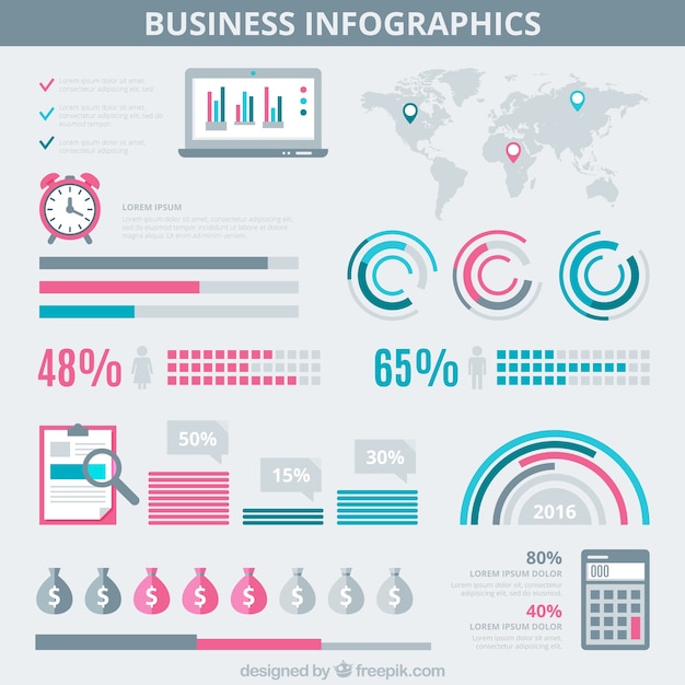 Affari infografica su uno sfondo grigio