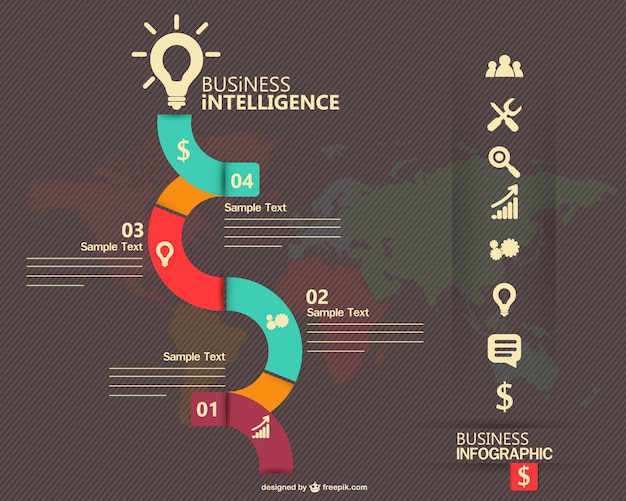 Vettore gratuito infografica layout di business intelligence