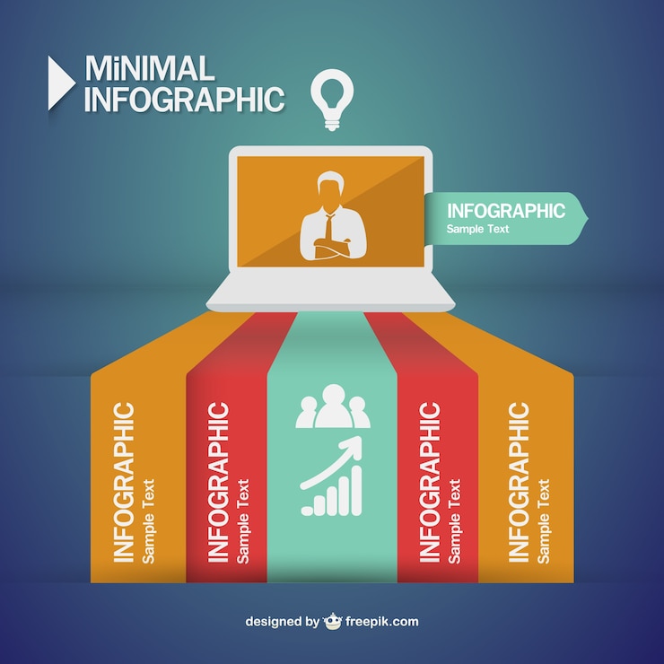 Free Vector infographic business man communication design 