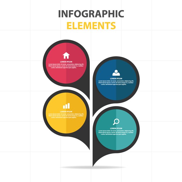 カラフルな抽象的なビジネスインフォグラフィックテンプレート
