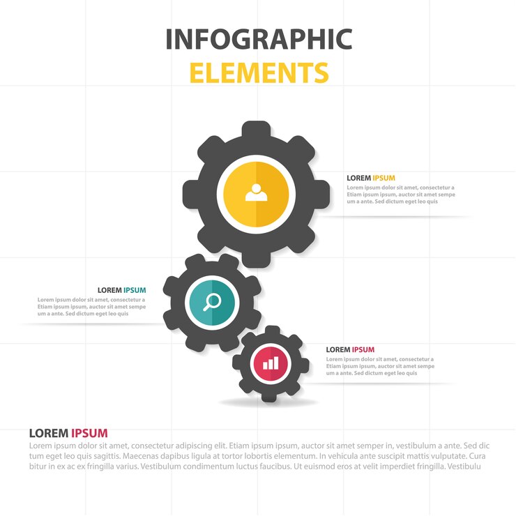 Free Vector infographic business template with gear