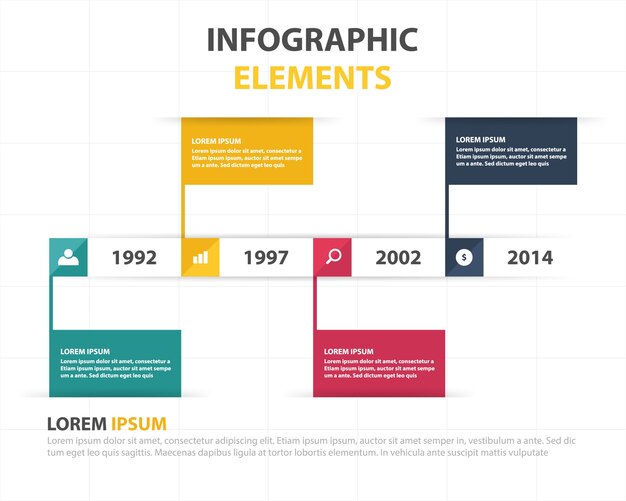 몇 년 동안 진행과 Infographic 비즈니스 템플릿