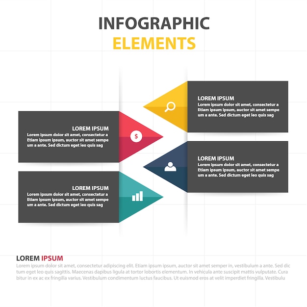 Modello di affari infografici con spazio per il testo