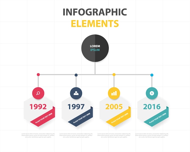Красочный абстрактный бизнес-инфографический шаблон