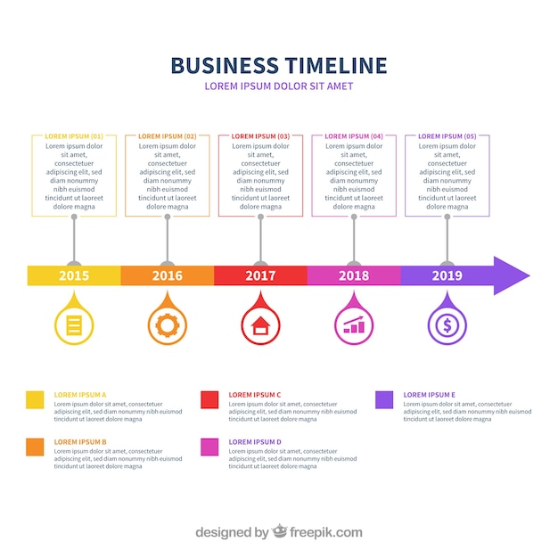 Infographic business timeline concept