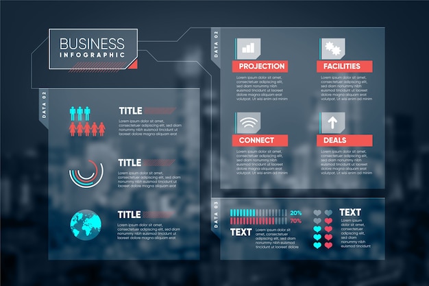 Free vector infographic business with photo