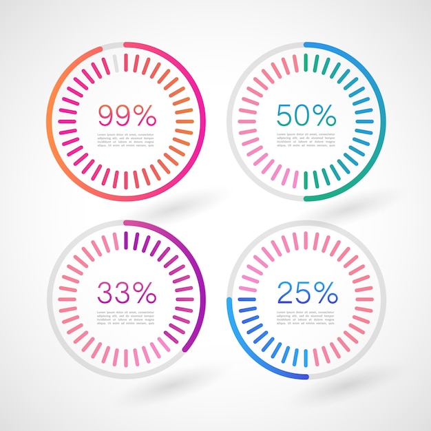Infographic circles with percentages