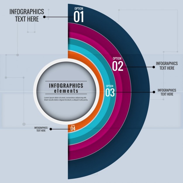 Free vector infographic circular diagram template