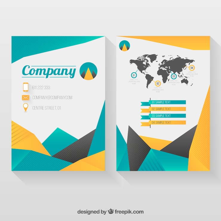 Free Vector infographic company flyer 
