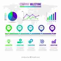 Vettore gratuito concetto di pietre miliari dell'azienda infographic