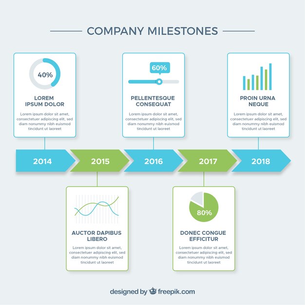 Infographic company milestones concept