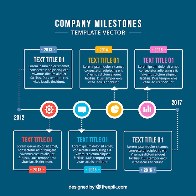 Infographic company milestones concept