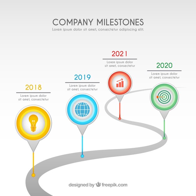 infographic company milestones concept