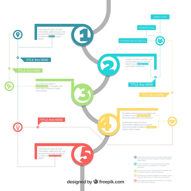 Vettore gratuito concetto di infografica con passaggi