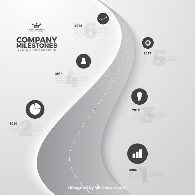 Infographic concept with winding road
