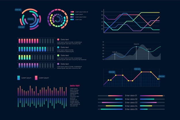 Infographic dashboard element set