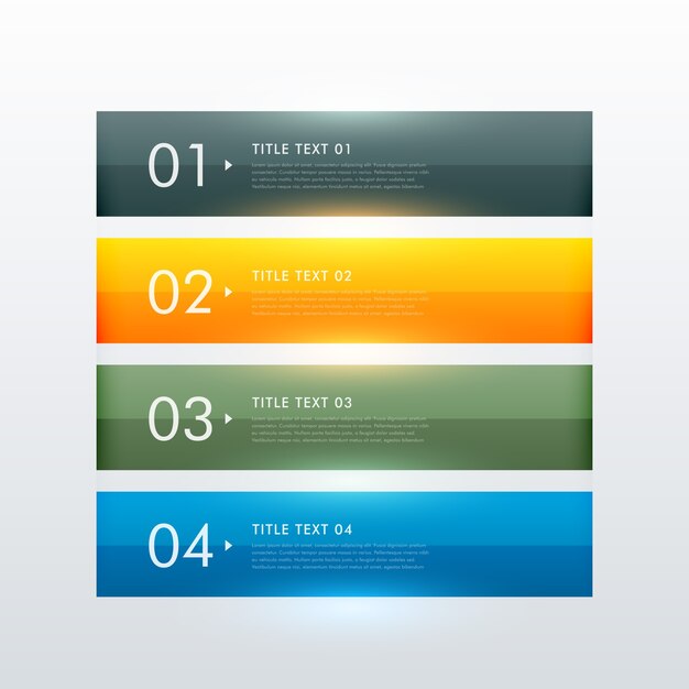 無料ベクター きれいなカラフルな4つのステップビジネスinfographicテンプレートデザイン