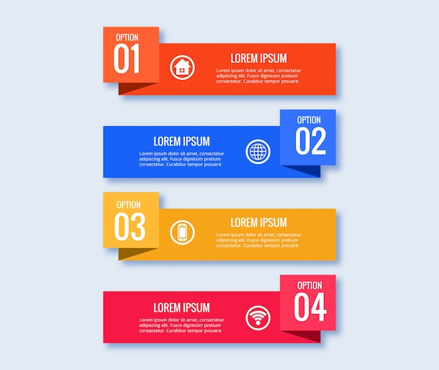 Free vector infographic design template creative concept with 4 steps