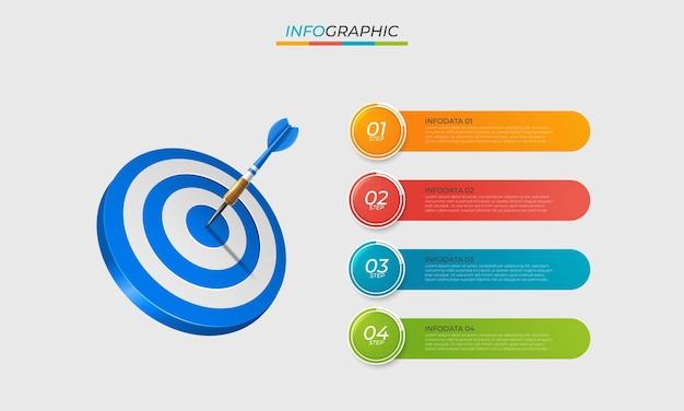 4つのステップでインフォグラフィックデザインテンプレート創造的な概念