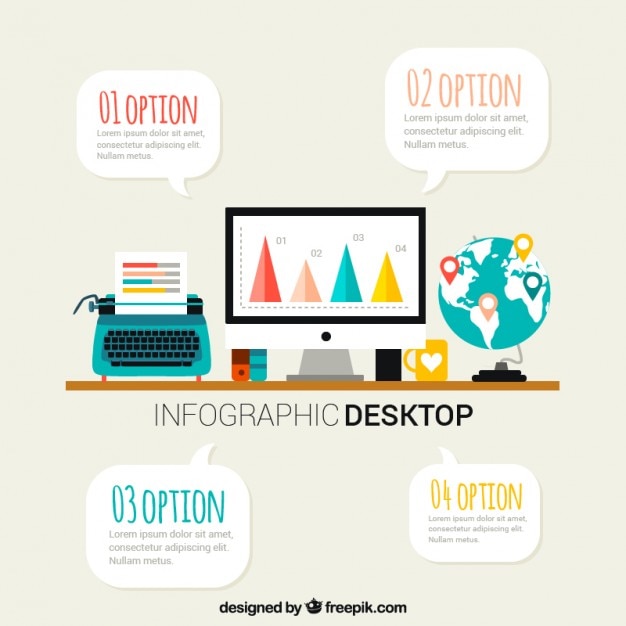 Free vector infographic desktop template