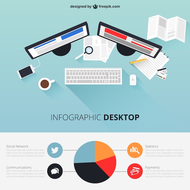 Free vector infographic desktop