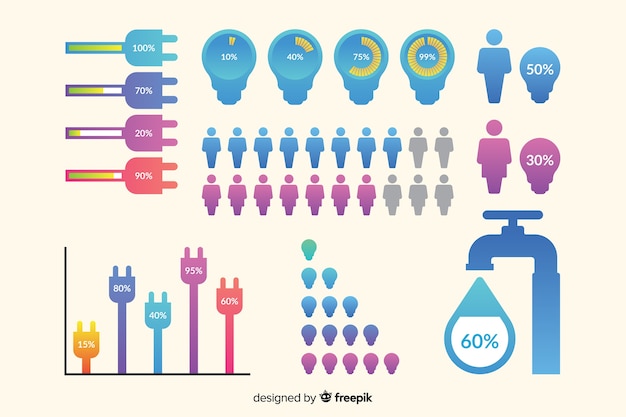 Infographic 개발 요소 컬렉션 템플릿