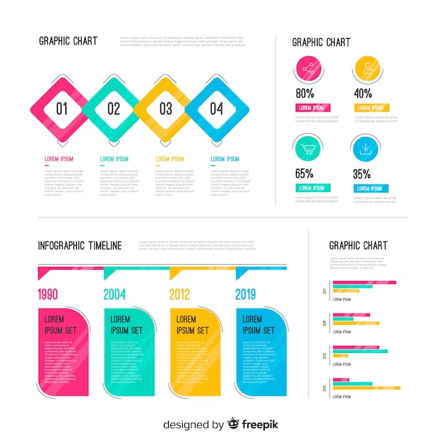 Free vector infographic element collectio