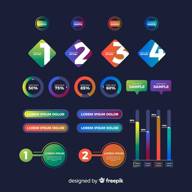 Бесплатное векторное изображение Коллекция элементов инфографики