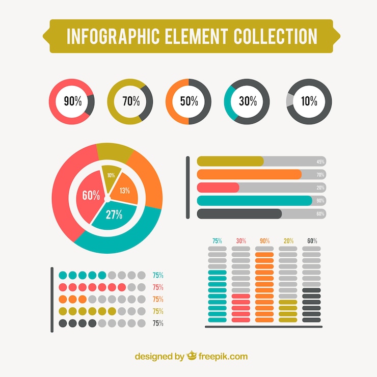 무료 Vector 평면 디자인의 infographic 요소 컬렉션