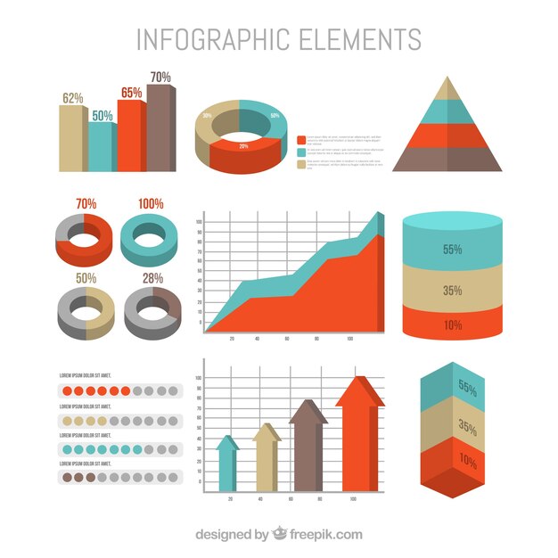 Vettore gratuito raccolta di elementi di infografica in design piatto