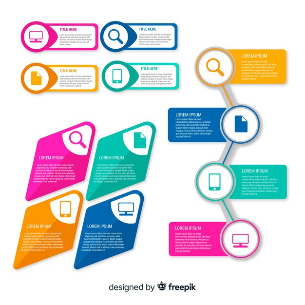 Vettore gratuito collezione di elementi di infografica in stile piano