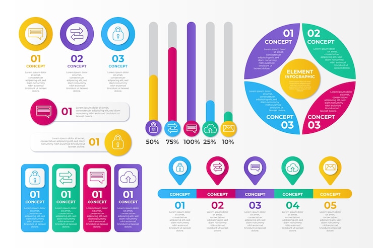 Free Vector infographic element collection template