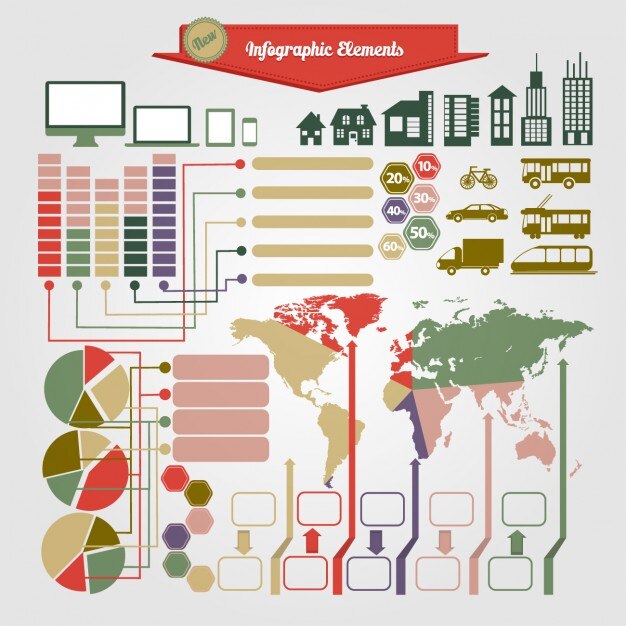 Free Vector infographic element collection