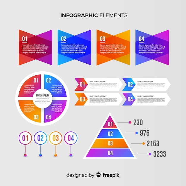 Vettore gratuito raccolta di elementi infografici