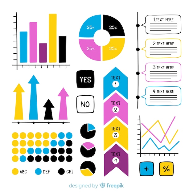 Vettore gratuito raccolta di elementi infografici